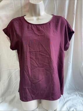 Forever 21 Women's Short Sleeve Scoop Neck Top - Plum
